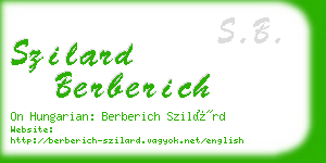 szilard berberich business card